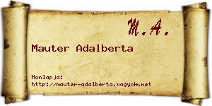 Mauter Adalberta névjegykártya
